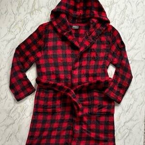 Eddie Bauer Kids Red and Black Plaid Hooded Jacket